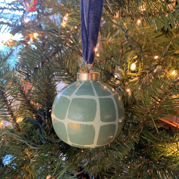 Hand-painted Funky Geometric Ceramic Ornament - Picture 2 of 2